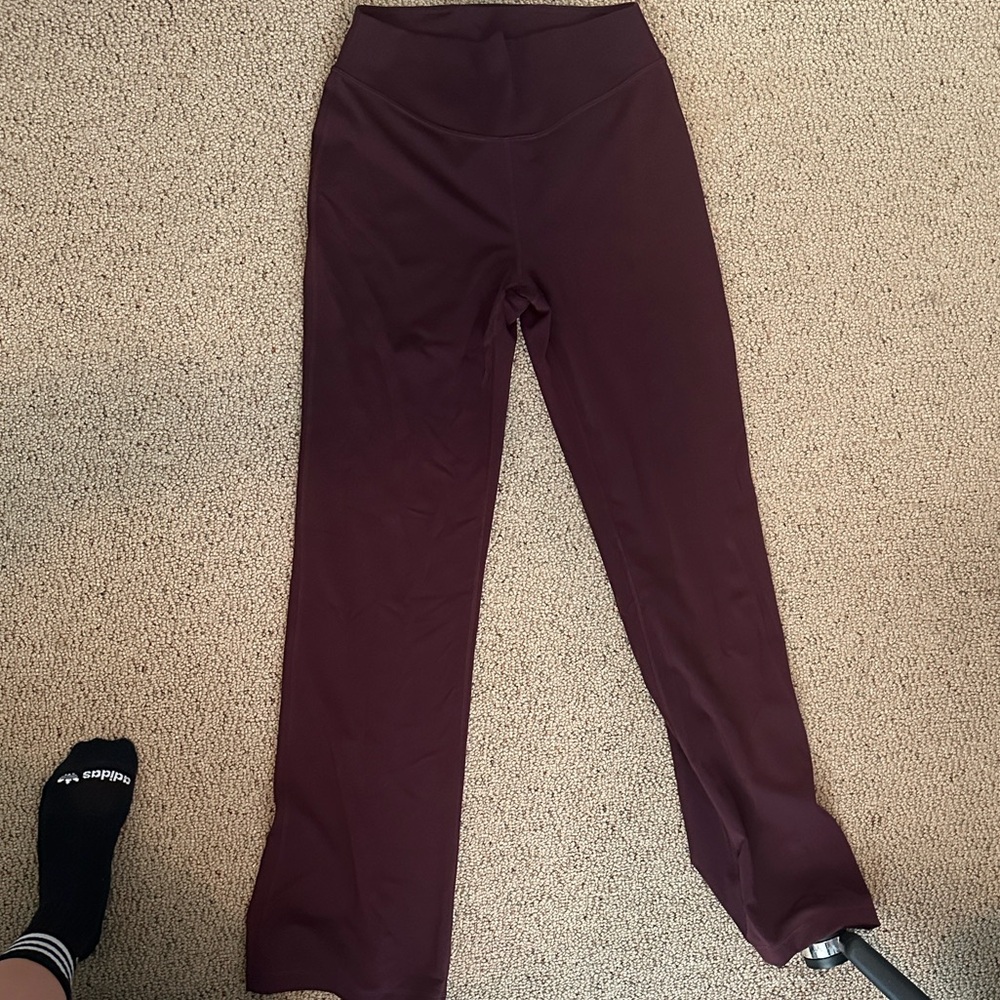 Lululemon Groove Nulu Flare Burgundy Leggings